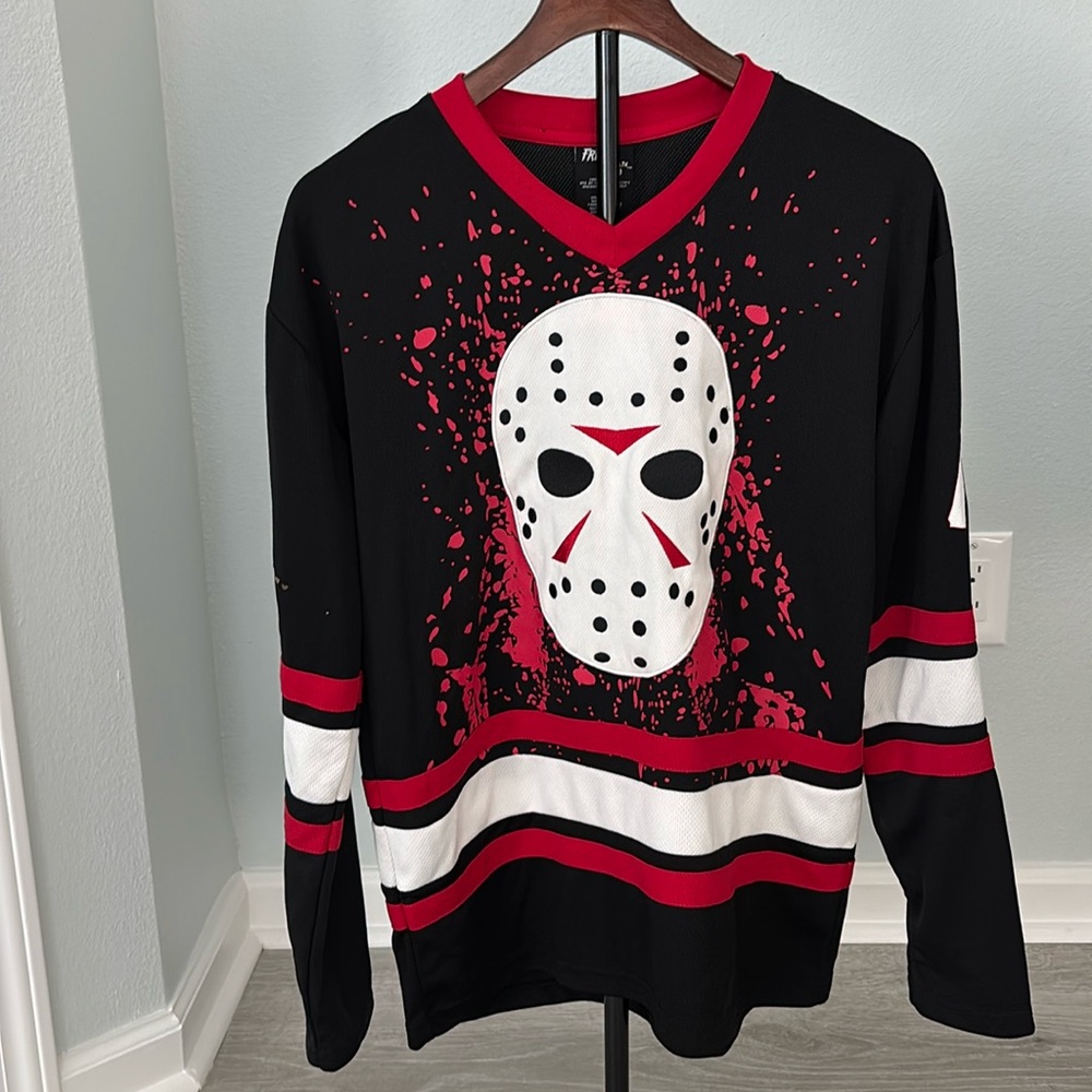 Friday the 13th Jason Voorhees Horror Hockey Jersey Halloween Costume size S